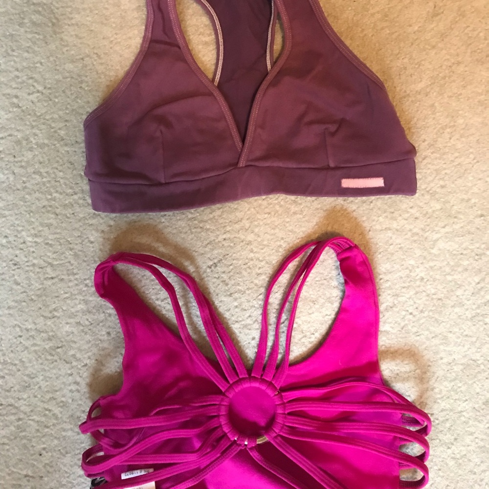 Various sports bras from R&M and Planet Body